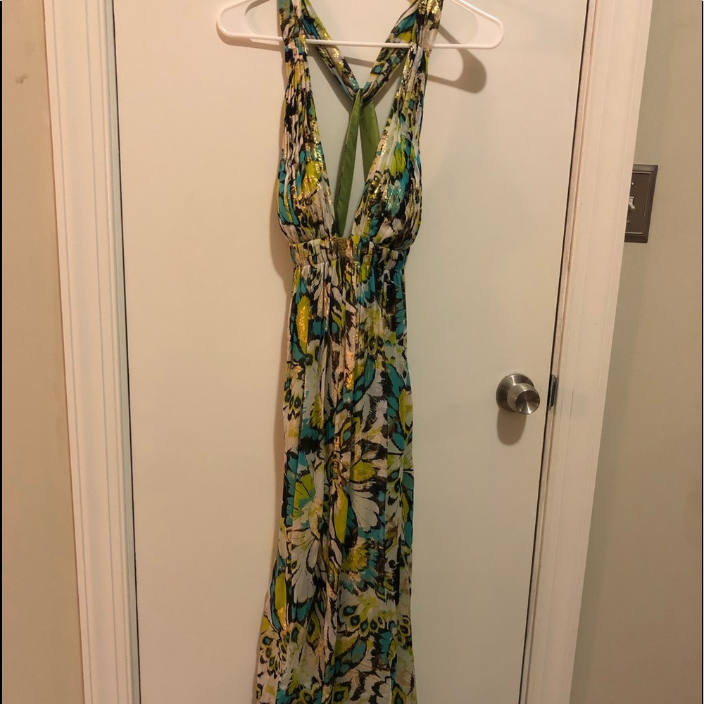 Exotic blue/green/gold gown FINAL SALE